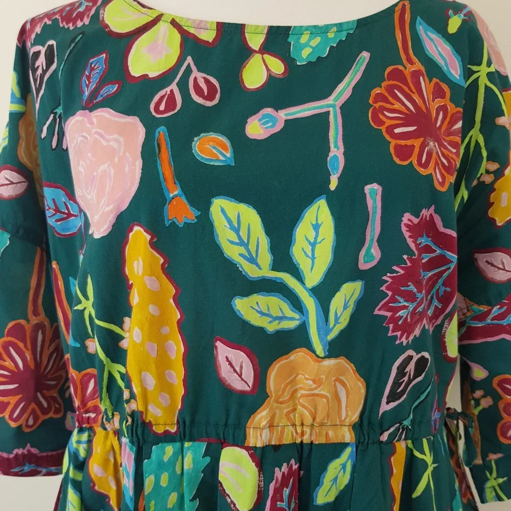 Gorman Pitches Petal Dress Dark Green Print Size M. Comfortably fits size 12 - 1 - Picture 12 of 15